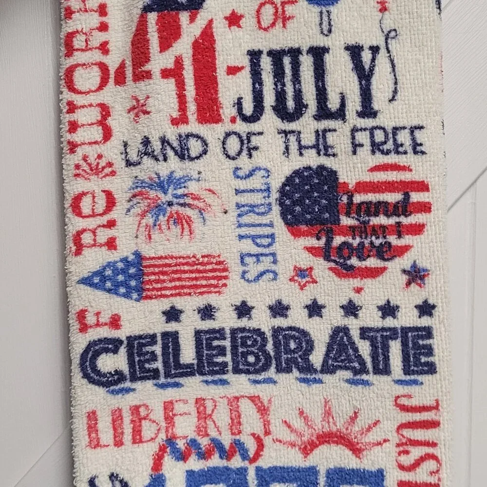 4th of July Kitchen Towel & Blue/White Check Kitchen Towel